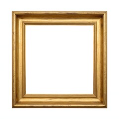 Elegant golden picture frame isolated on a white background