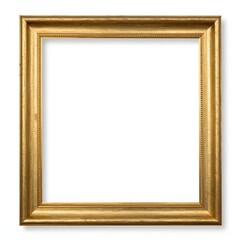 Elegant golden picture frame with intricate design and a white background