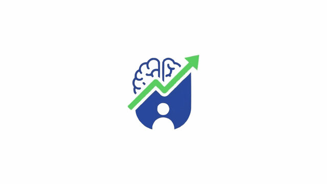 Brain Icon with Ascending Arrow Symbol.