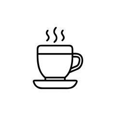 A hot cup of coffee with a heart icon and steam vector illustration makes a perfect brown caffeine beverage sign for a morning cafe breakfast or restaurant logo