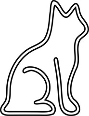 Minimal cat line vector icon in a clean, flat style, with an editable, scalable design, isolated on a white background, perfect for pet apps, logos, branding, web, and print projects.