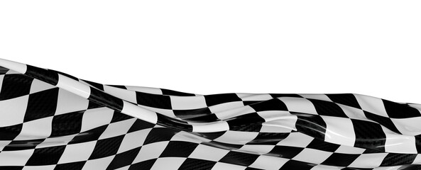 A close-up shot of a checkered racing flag waving, representing racing, competition, and victory. Perfect for sports, sp © vegefox.com