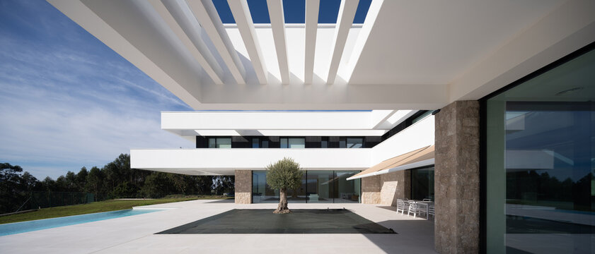 Contemporary architecture with minimalist design elements