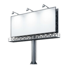 Large billboard advertising display isolated on transparent background