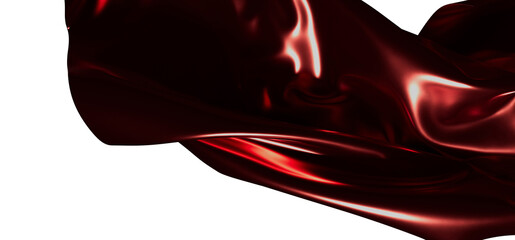 Abstract red fabric, elegant satin and silk flowing design, perfect for backgrounds, texture, and...