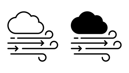 wind direction icon set.  Depicts a basic weather station instrument for measuring wind direction and speed.