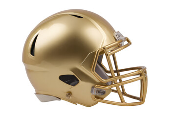 Fototapeta premium Gold American football helmet, side view