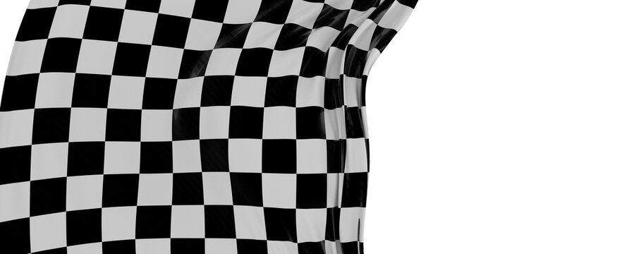Dynamic image of a checkered flag. Ideal for themes of competition, speed, achievement, and motorsport. Captures the ess