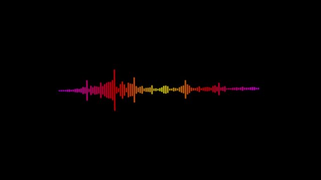 Rainbow Sound Wave Animation on Black Background  Colorful Audio Spectrum Equalizer Motion Graphic for Music Visualizer