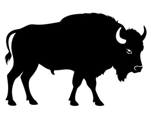 bison  Black silhouette vector,bison  icon vector