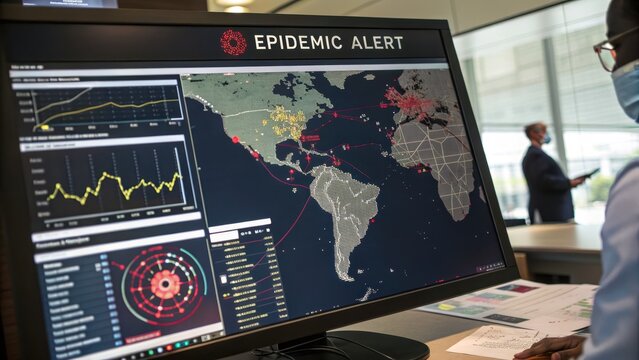 Real-time epidemic alert system monitoring global health data and trends