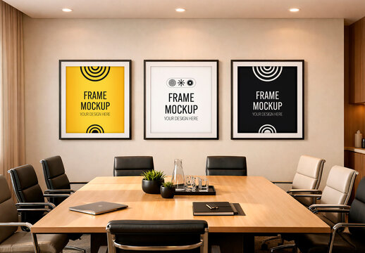 Minimal Geometric Modern Office Frame Mockup