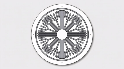Intricate mechanical component design with symmetrical patterns