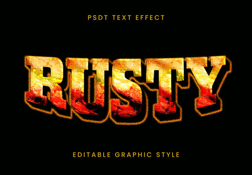 Orange Gradient Grunge Rust Text Effect