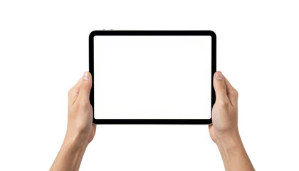 Demonstrating tablet usage in a modern workspace digital technology product display indoor environment close-up perspective