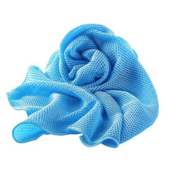 Blue mesh fabric on transparent background