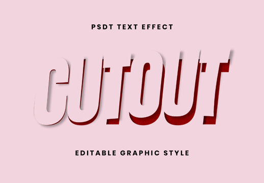 Pink And Red Layered Paper Cut Text Effect