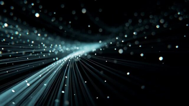 Flie&szlig;ende Datenstr&ouml;me in futurischem Neonlicht