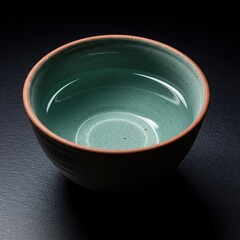Clear refreshing water resting in a traditional glazed earthenware bowl, emphasizing natural light and cool tones ,clear ,liquid ,pottery