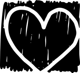 Grunge heart vector love illustration with rough sketch style and playful romantic mood for modern graphic design and creative decoration use