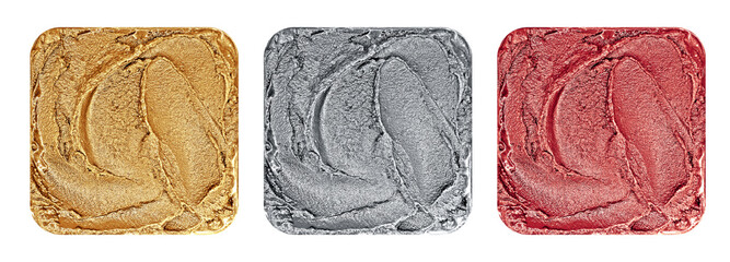 METALLIC TEXTURE, GOLD, SILVER AND BRONZE IN LIQUID CREAM