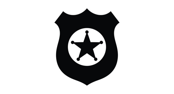 Black silhouette of a sheriff's badge featuring a five pointed star