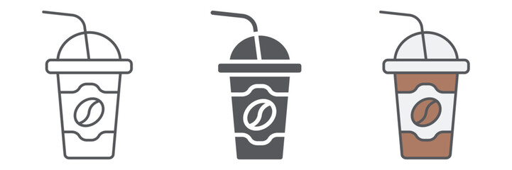 Latte to go line icon, coffee and drink, coffe cup sign, vector graphics, a linear pattern on a white background.