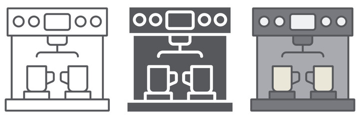 Coffe machine line icon, coffee and appliance, coffeemaker sign, vector graphics, a linear pattern on a white background.