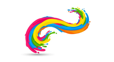Obraz premium Vibrant paint splash forming an abstract shape viewed from directly above in a studio environment