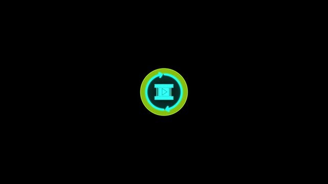 Animated move clips icon with circular arrow loop on black background