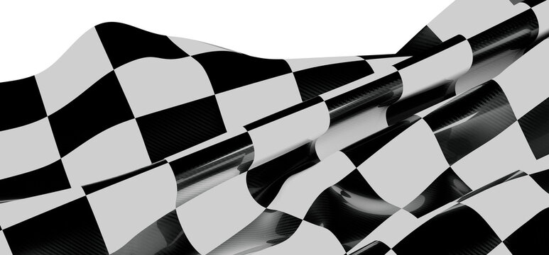 Dynamic illustration of a checkered flag waving, perfect for motorsport, racing, finish line, victory, success, and achi