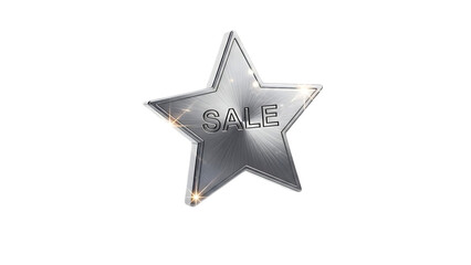 Obraz premium Silver star shape isolated on transparent background