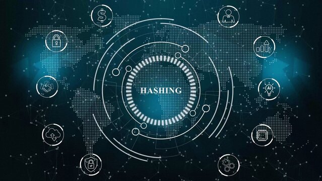 hashing ,Business, technology, internet and networking concept ,blockchain business concept ,decentralized financial. Abstract technology data connection symbols. 3d illustration