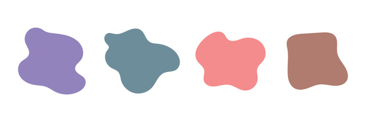 Organic shape round form set. Colorful doodle abstract liquid blob, wavy different form. EPS10