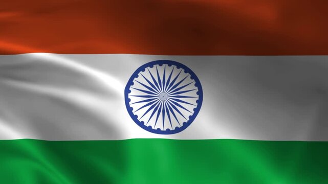 Waving Indian flag with Ashoka Chakra representing national pride and patriotism ideal for India-related events and media