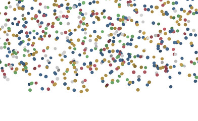 Abstract colorful confetti on white background for design or presentation. Ideal for celebration, holiday or birthday pr