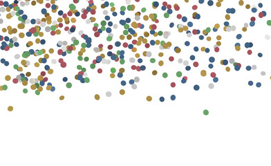 Abstract background of colorful confetti falling down. Perfect for holiday, celebration, party, and festive design. Isol