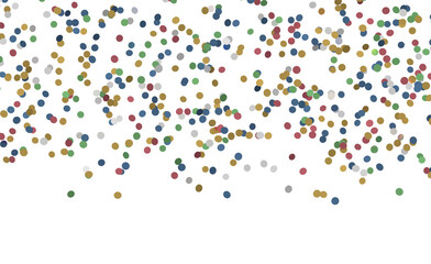 Abstract image of confetti in multiple colors on a white backdrop, perfect for holidays or celebrations. Ideal for vario