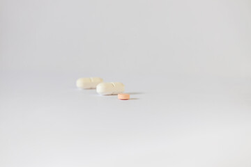 Selective focus on medication pills