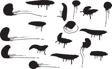 Black ink splatter, splash vector art. Perfect for design, grunge, and abstract projects