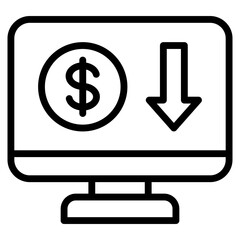 Online Income  Icon Element For Design