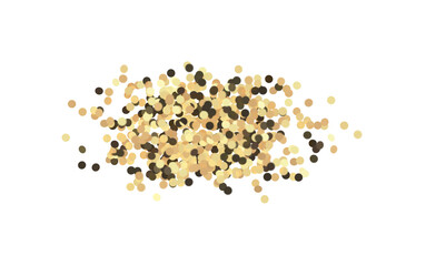 Golden confetti on a white background, perfect for a party, celebration, or abstract design. Ideal for adding a touch of