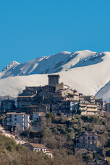 Veduta di Trevi nel Lazio con il Monte Viglio - Frosinone - Lazio - Italia