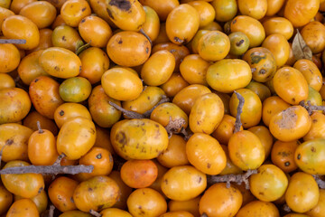Fresh yellow fruits as natural food concept. Healthy nutrition fruits