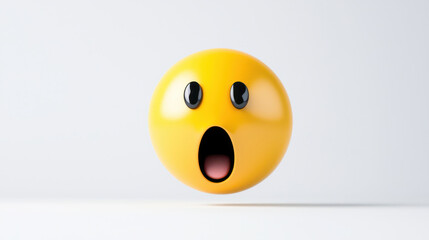 Fototapeta premium Surprised cartoon face with wide open mouth and large eyes, expressing shock and amazement