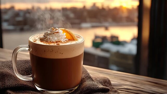 greenlandic coffee cocktail from nuuk, steaming coffee cocktail video