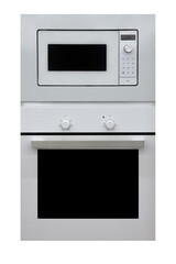 Fototapeta premium White microwave and oven isolated on white background