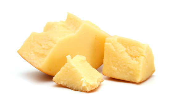 Piece of cheese isolated on a white background