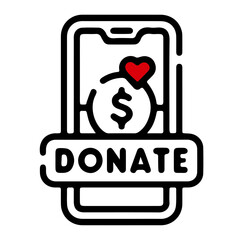 Obraz premium Support and Donation Icon – Help and Contribution Symbol on Transparent Background
