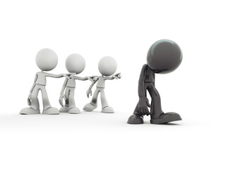 Bullying and exclusion or pointing fingers.